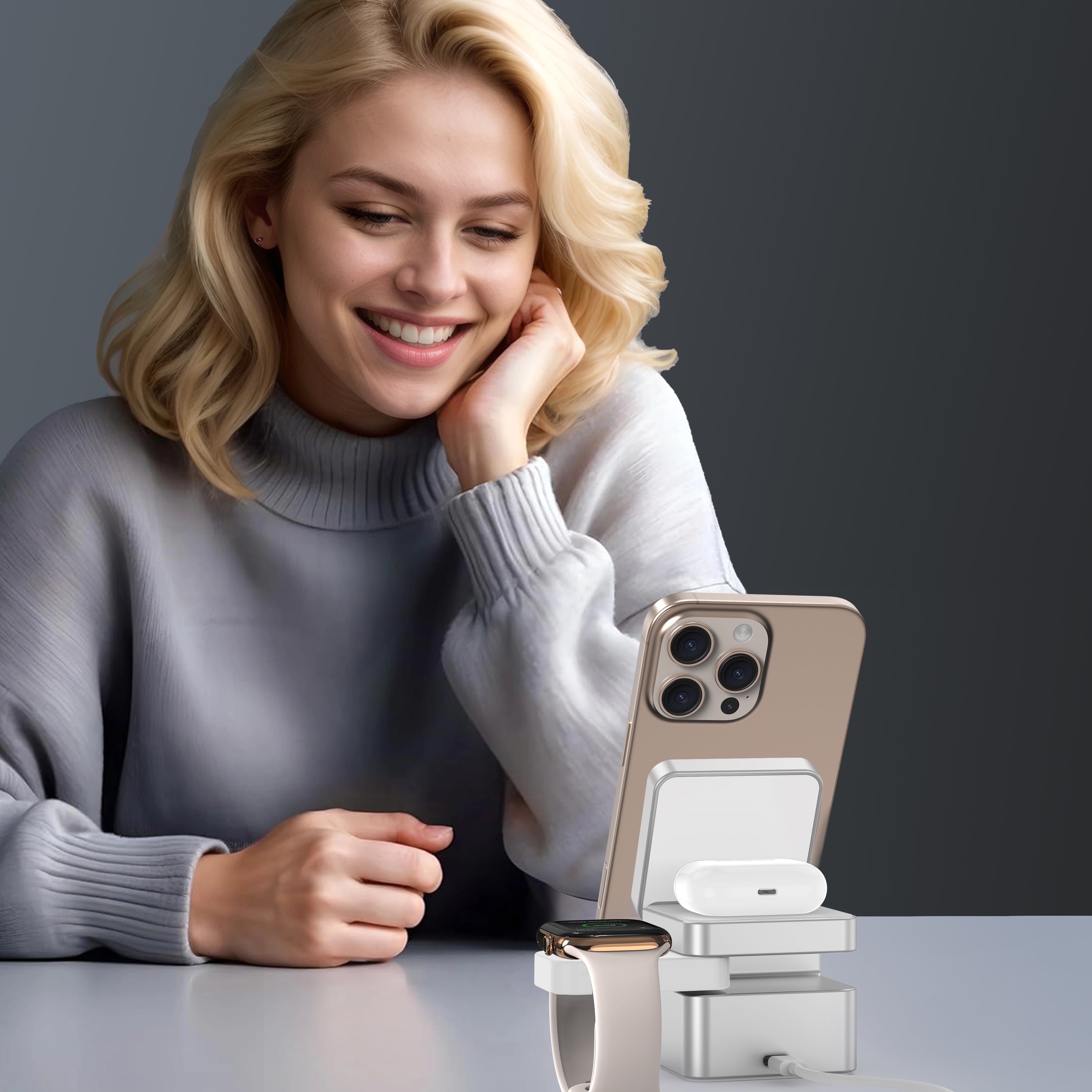 MagCube | 3-in-1 Aluminum Magnetic Wireless Charger (Qi2 Certified)