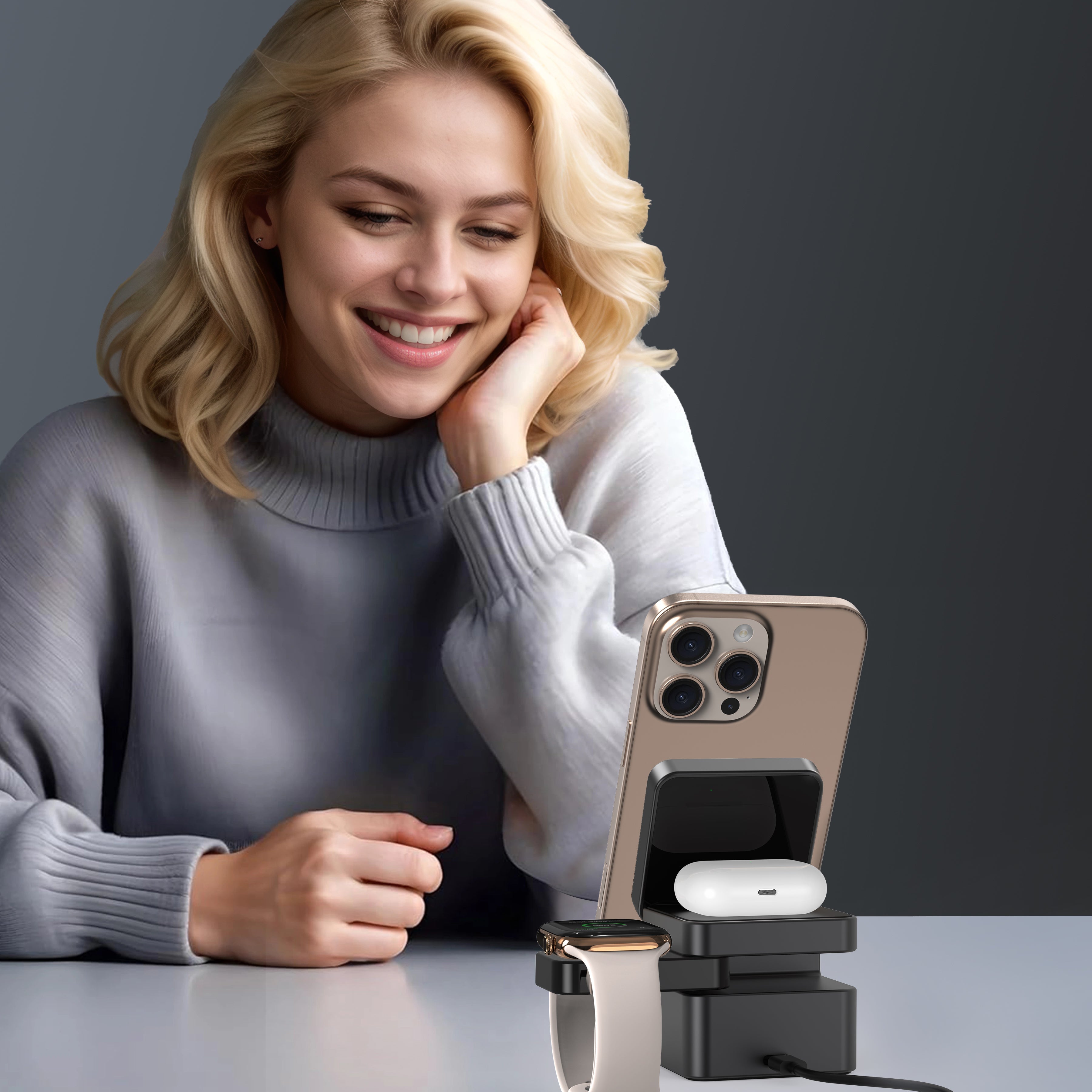 MagCube | 3-in-1 Aluminum Magnetic Wireless Charger (Qi2 Certified)