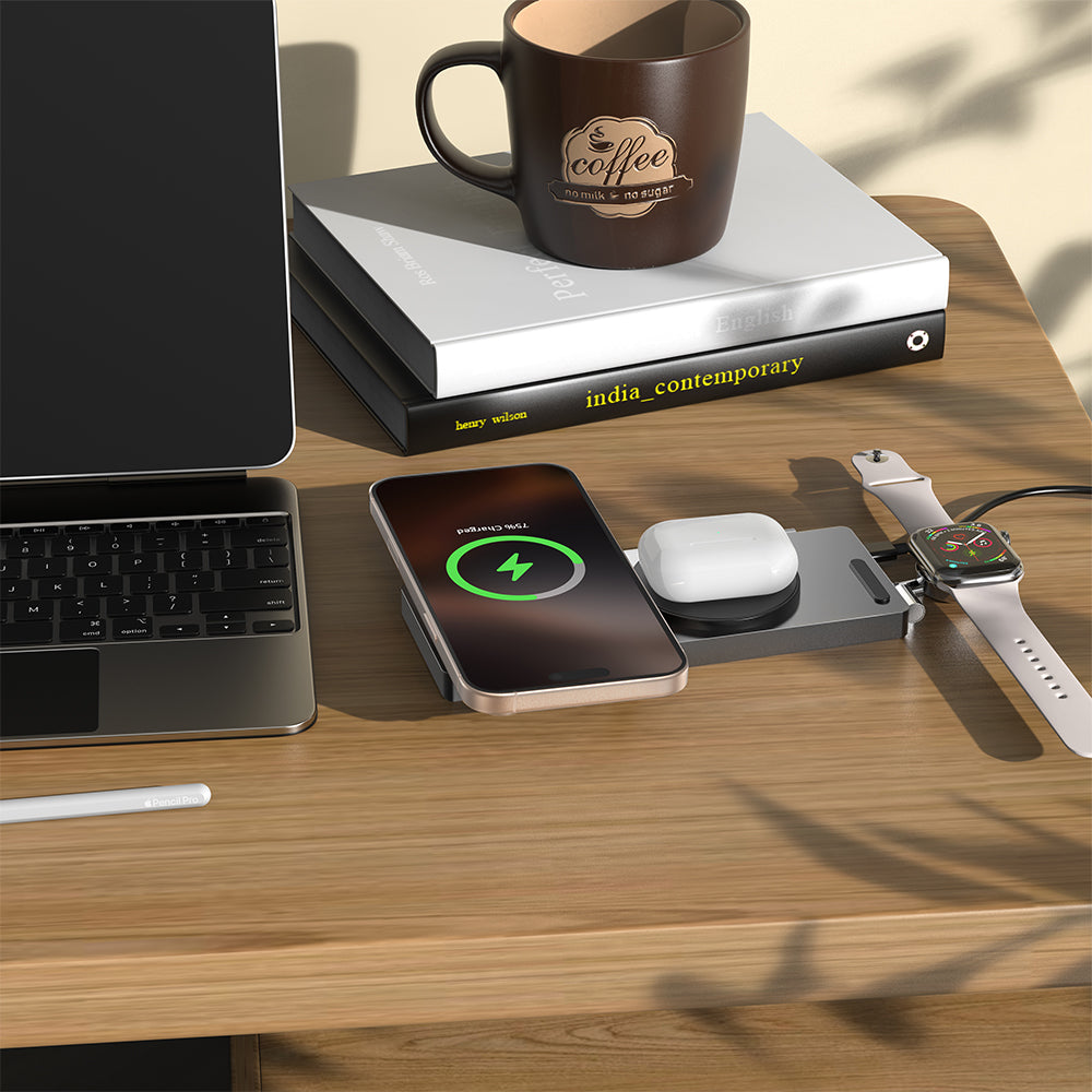 MagStand | 3-in-1 Aluminum Magnetic Wireless Charging Stand (Qi2 Certified)