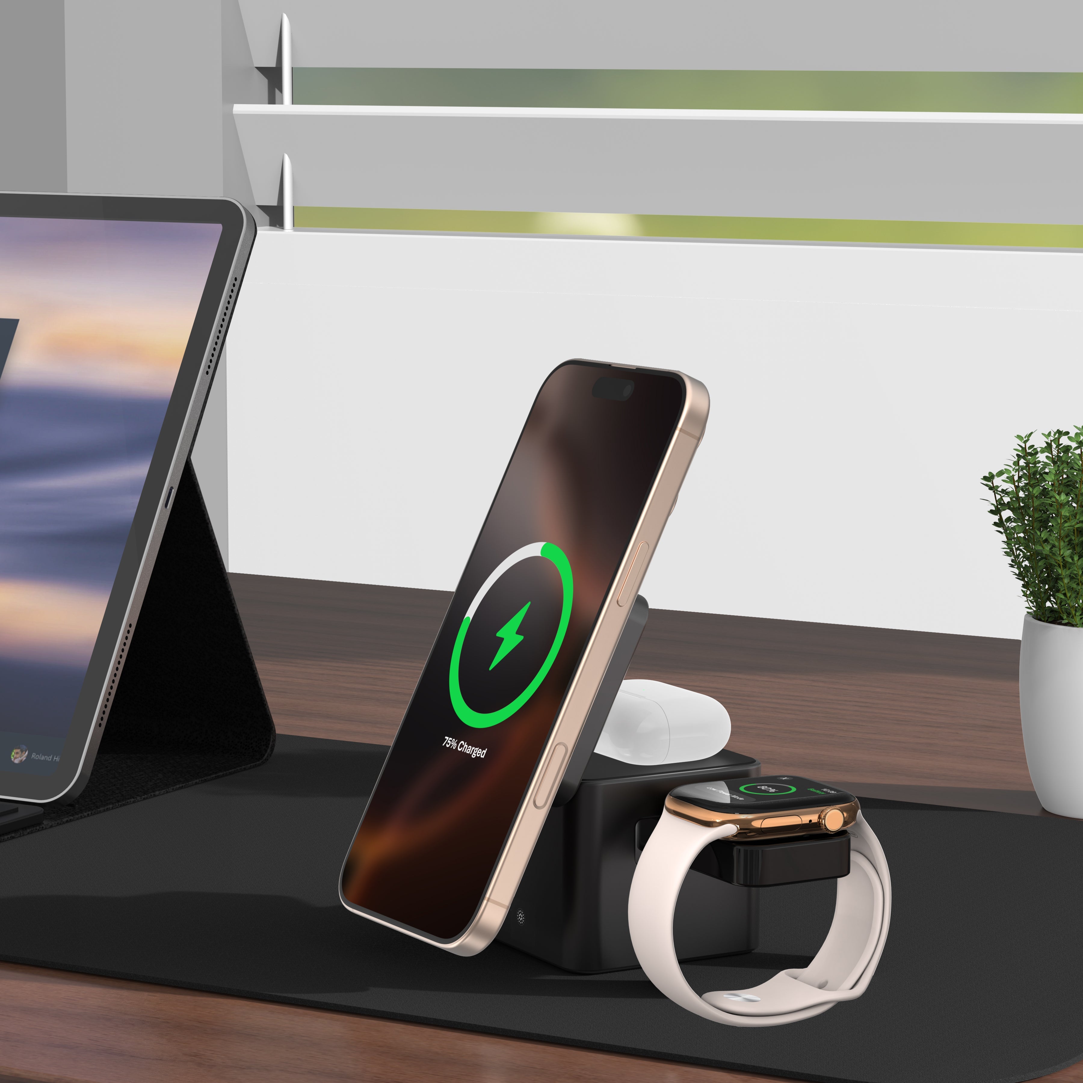 MagCube | 3-in-1 Aluminum Magnetic Wireless Charger (Qi2 Certified)