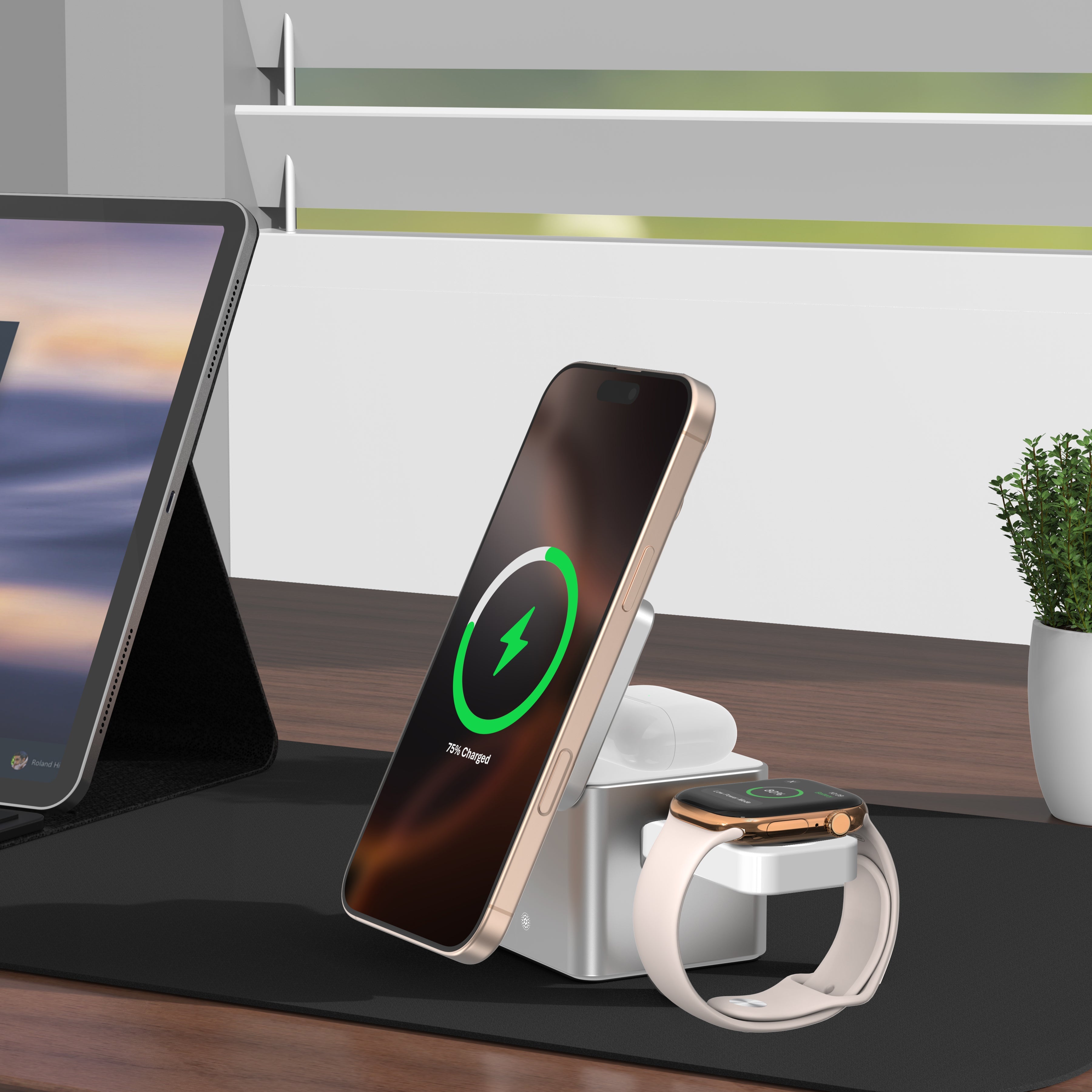 MagCube | 3-in-1 Aluminum Magnetic Wireless Charger (Qi2 Certified)