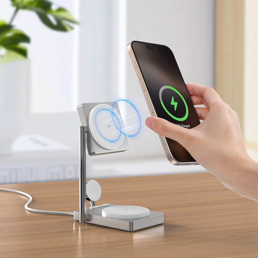 MagStand | 3-in-1 Aluminum Magnetic Wireless Charging Stand (Qi2 Certified)