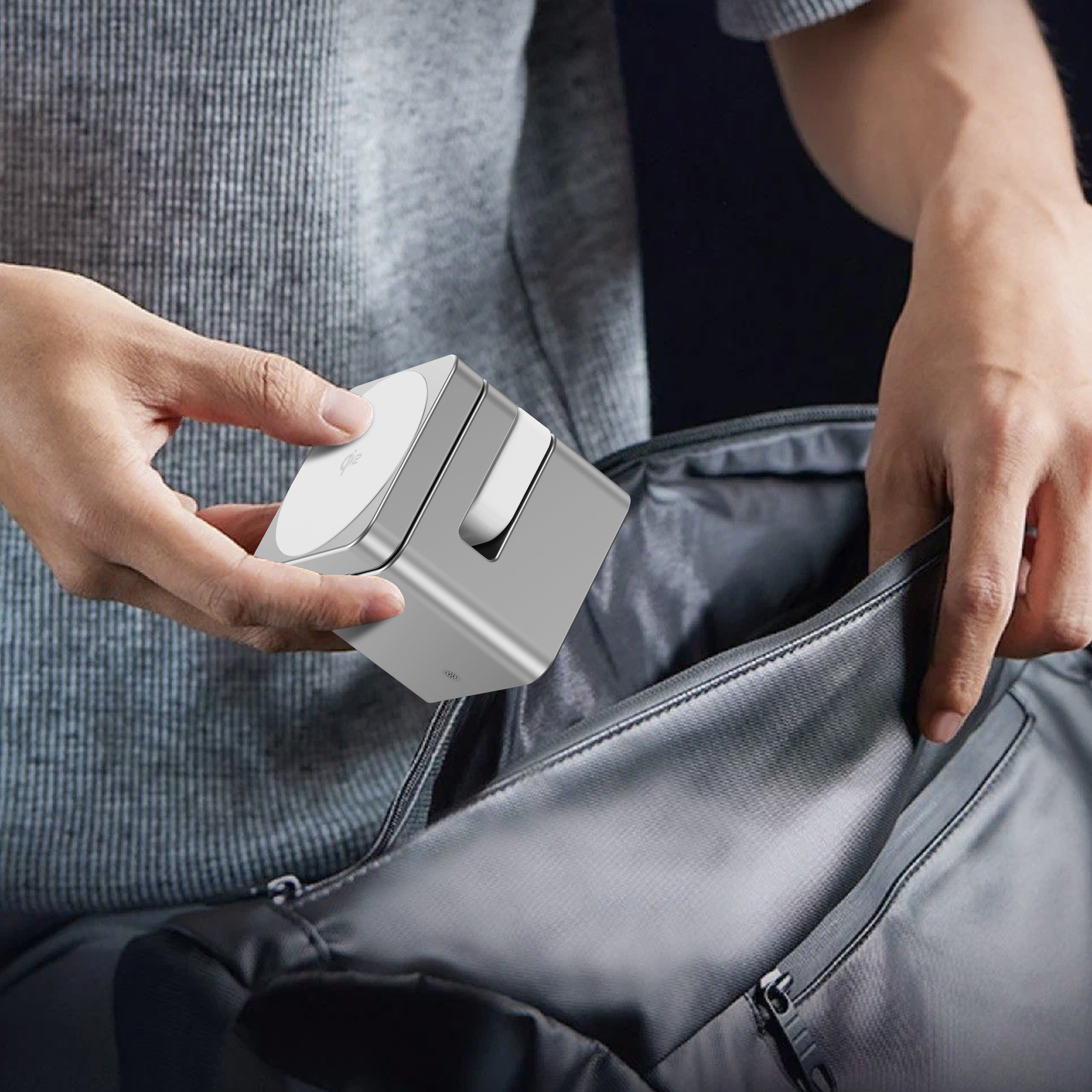 MagCube | 3-in-1 Aluminum Magnetic Wireless Charger (Qi2 Certified)