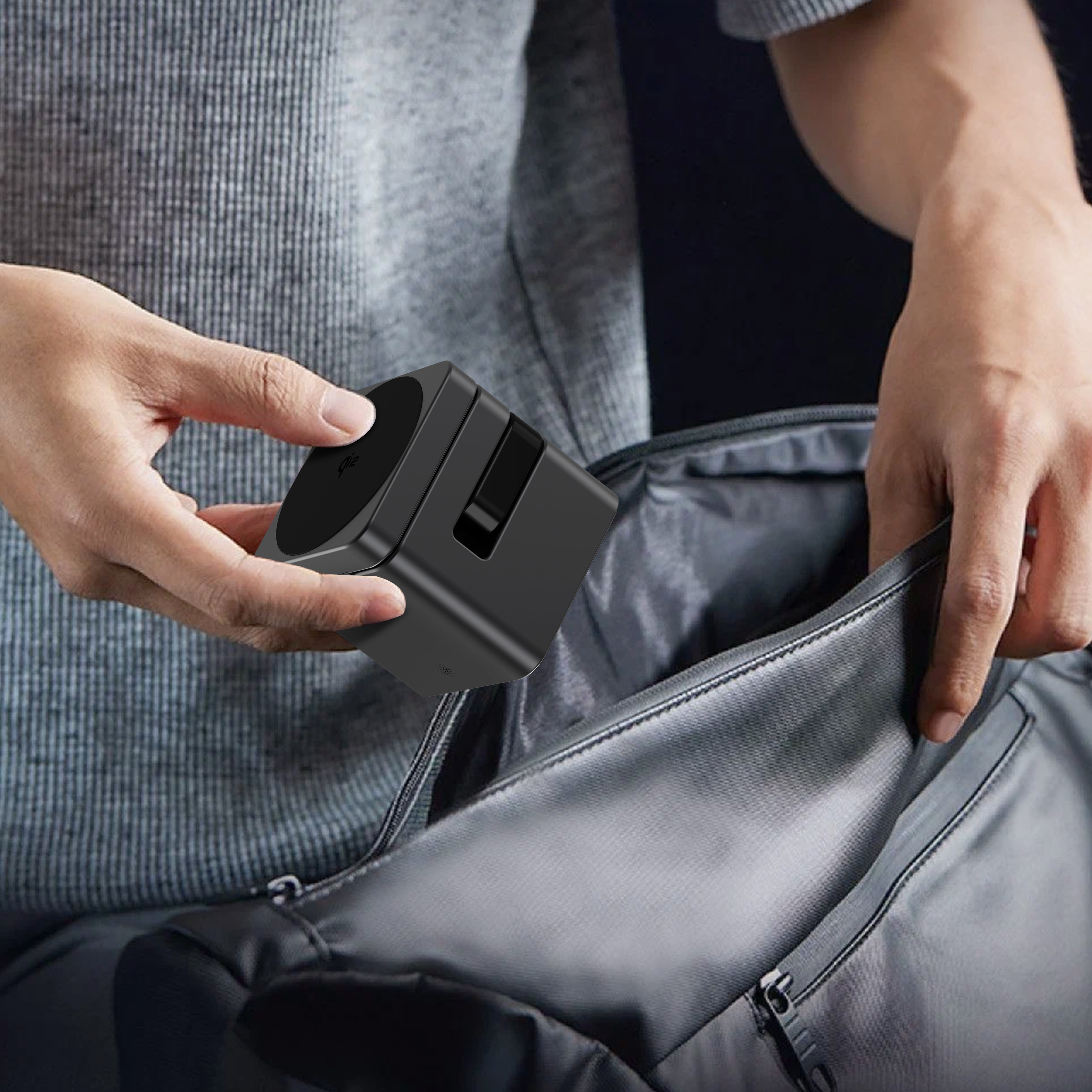 MagCube | 3-in-1 Aluminum Magnetic Wireless Charger (Qi2 Certified)