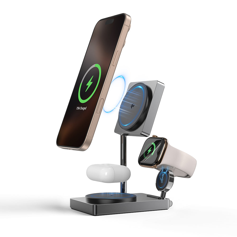 MagStand | 3-in-1 Aluminum Magnetic Wireless Charging Stand (Qi2 Certified)
