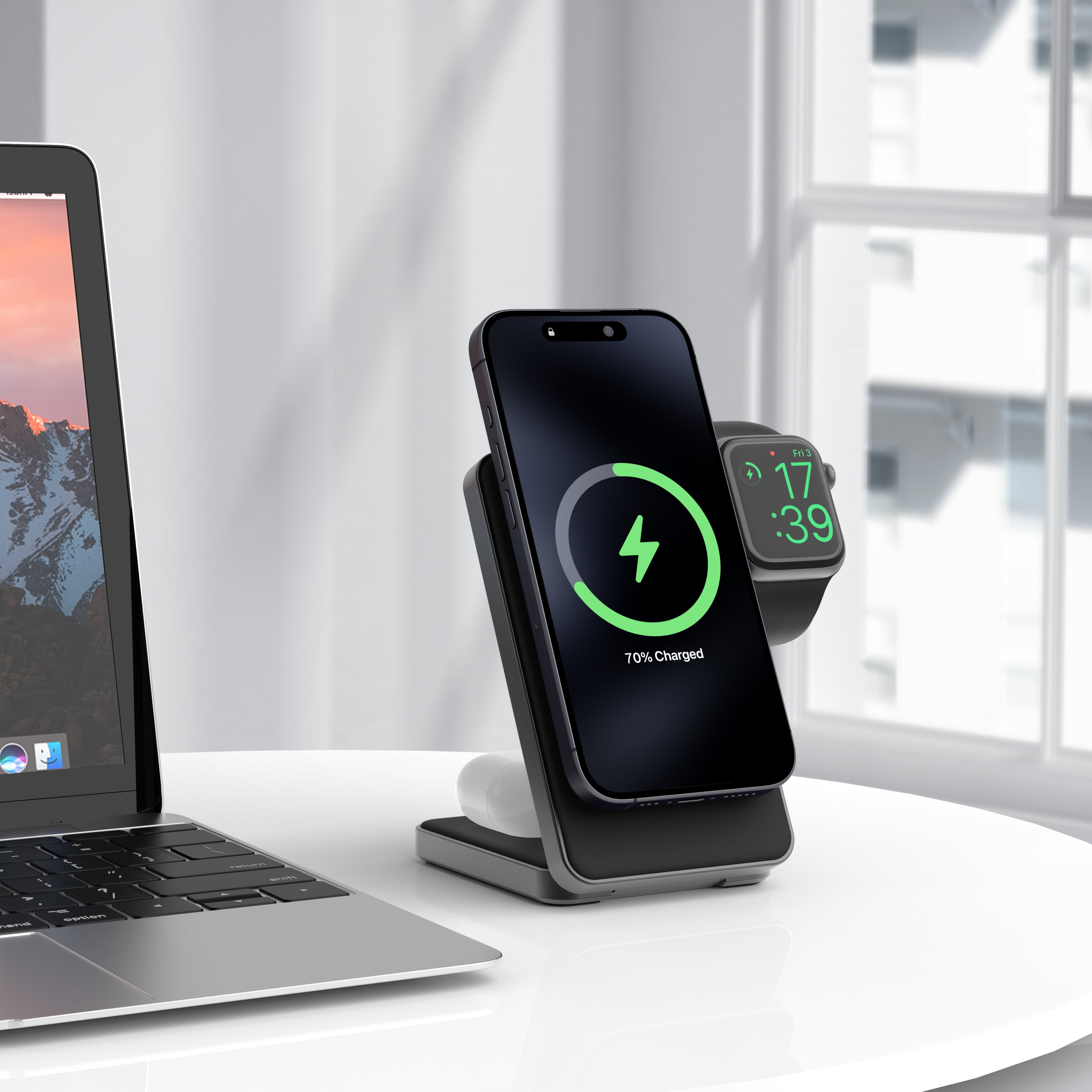 Foldi | 3-in-1 Aluminum Magnetic Wireless Charger (Qi2 Certified)