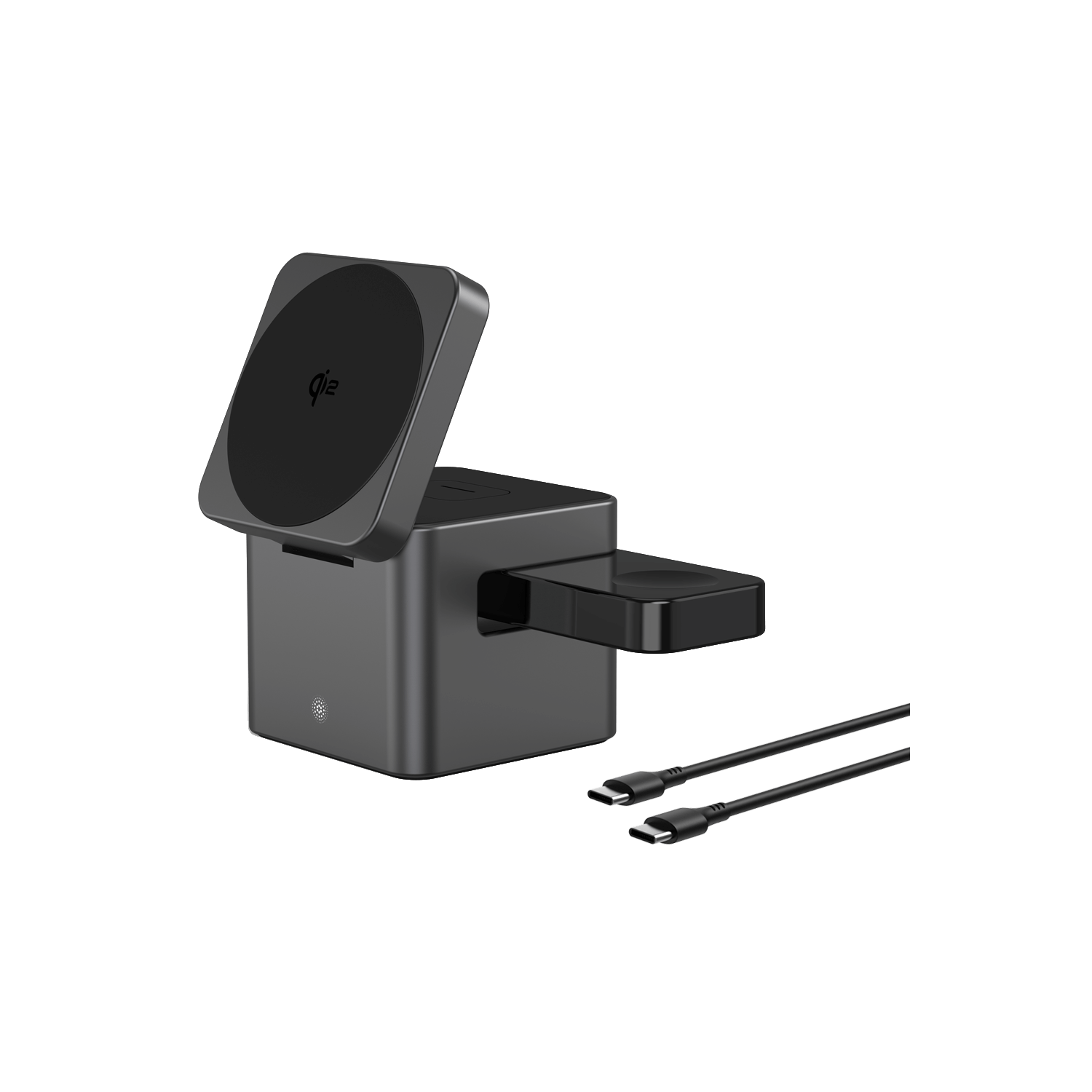 MagCube | 3-in-1 Aluminum Magnetic Wireless Charger (Qi2 Certified)