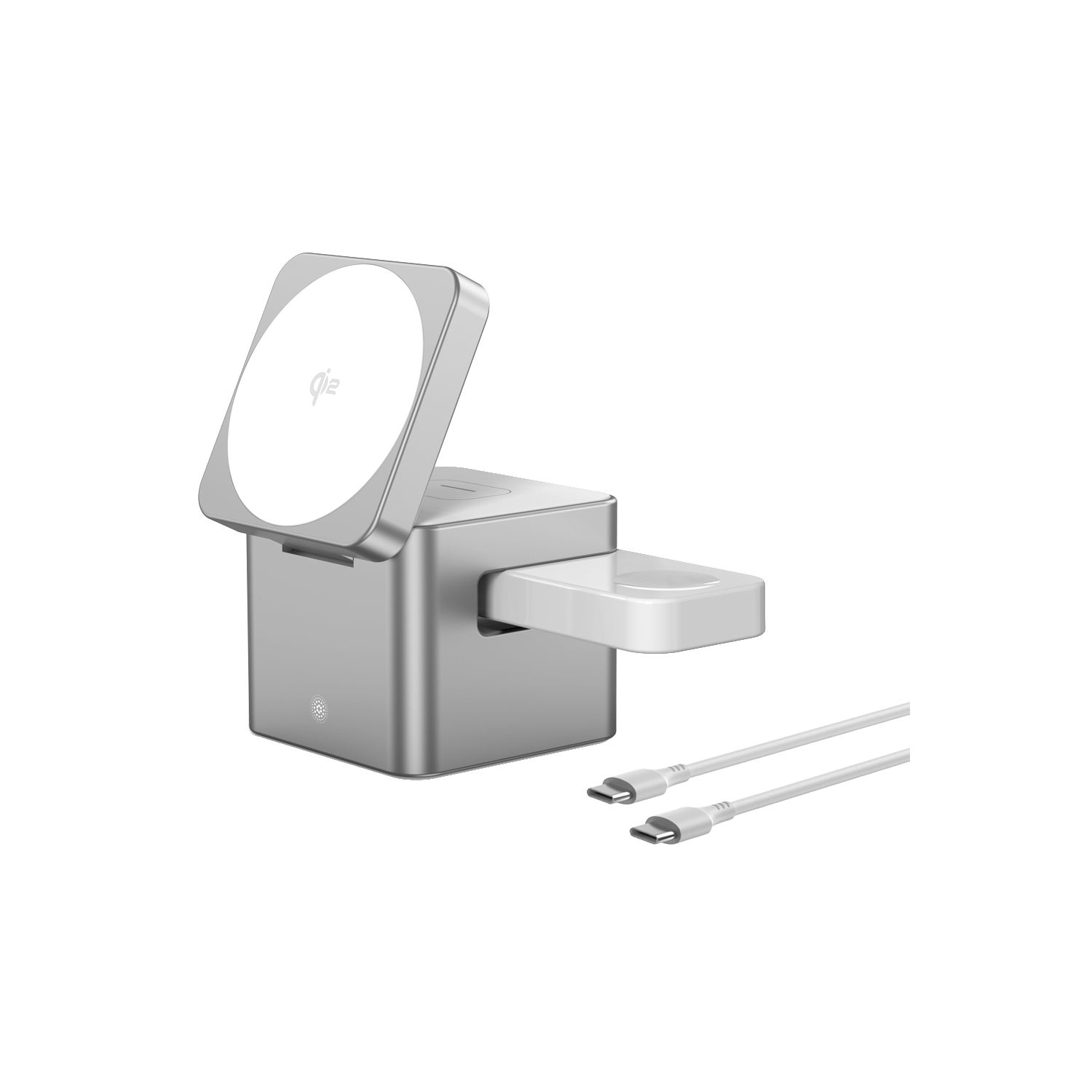 MagCube | 3-in-1 Aluminum Magnetic Wireless Charger (Qi2 Certified)