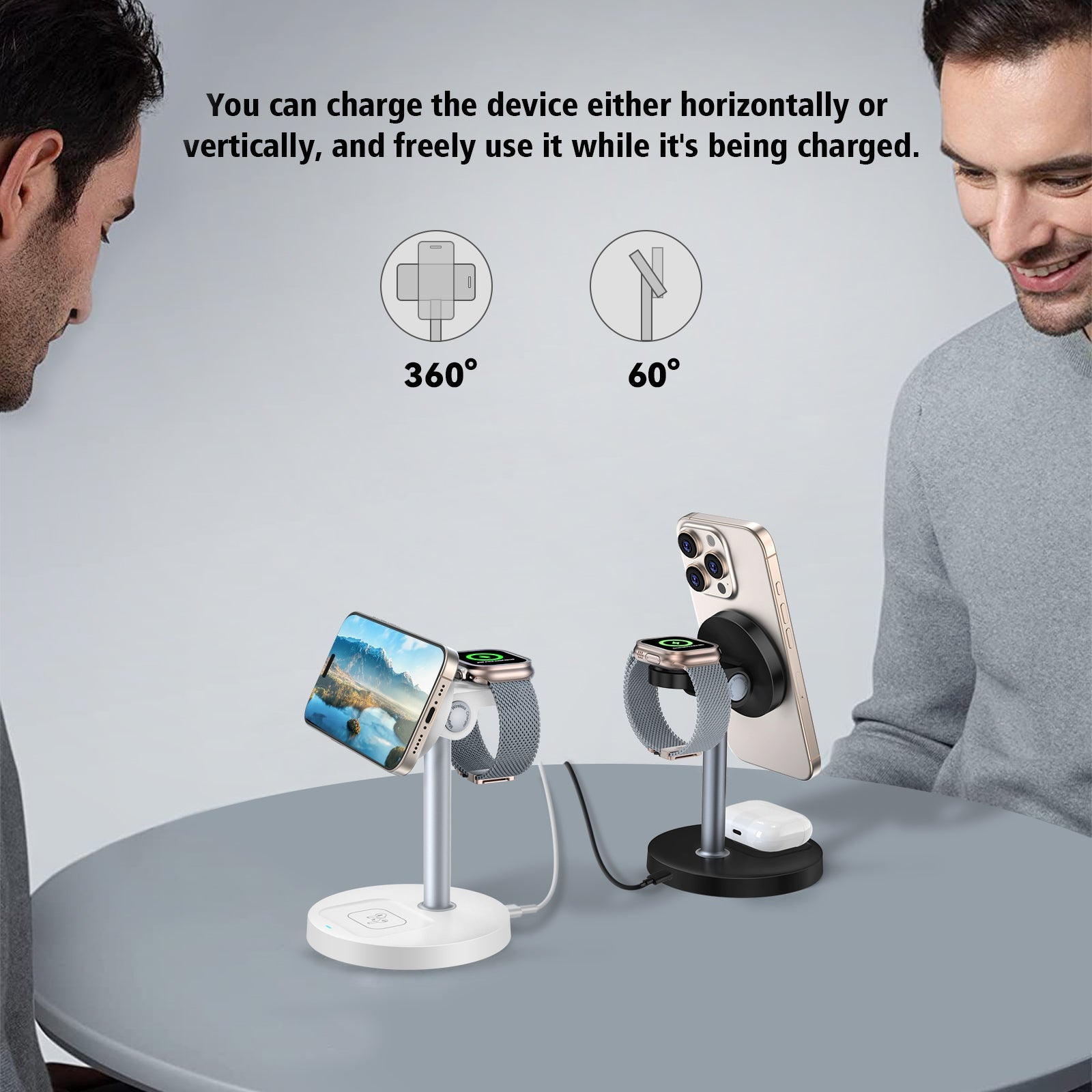MagFlow | 3-in-1 Desktop Magnetic Wireless Charging Stand (Qi2 Certified)